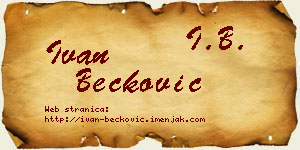 Ivan Bećković vizit kartica